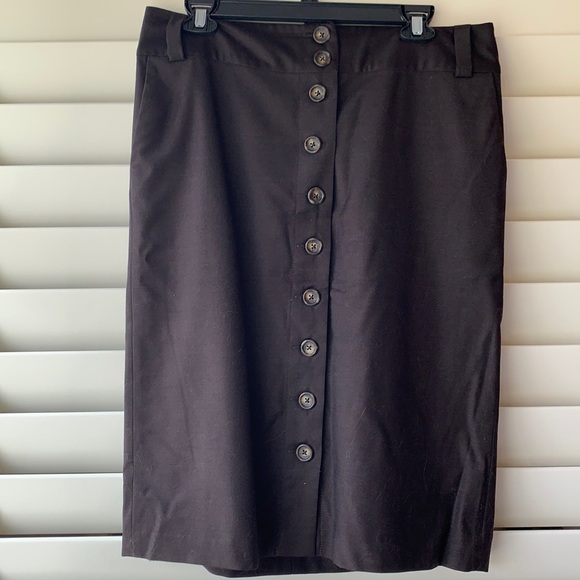 Banana republic brown skirt with functional buttons - Picture 1 of 3